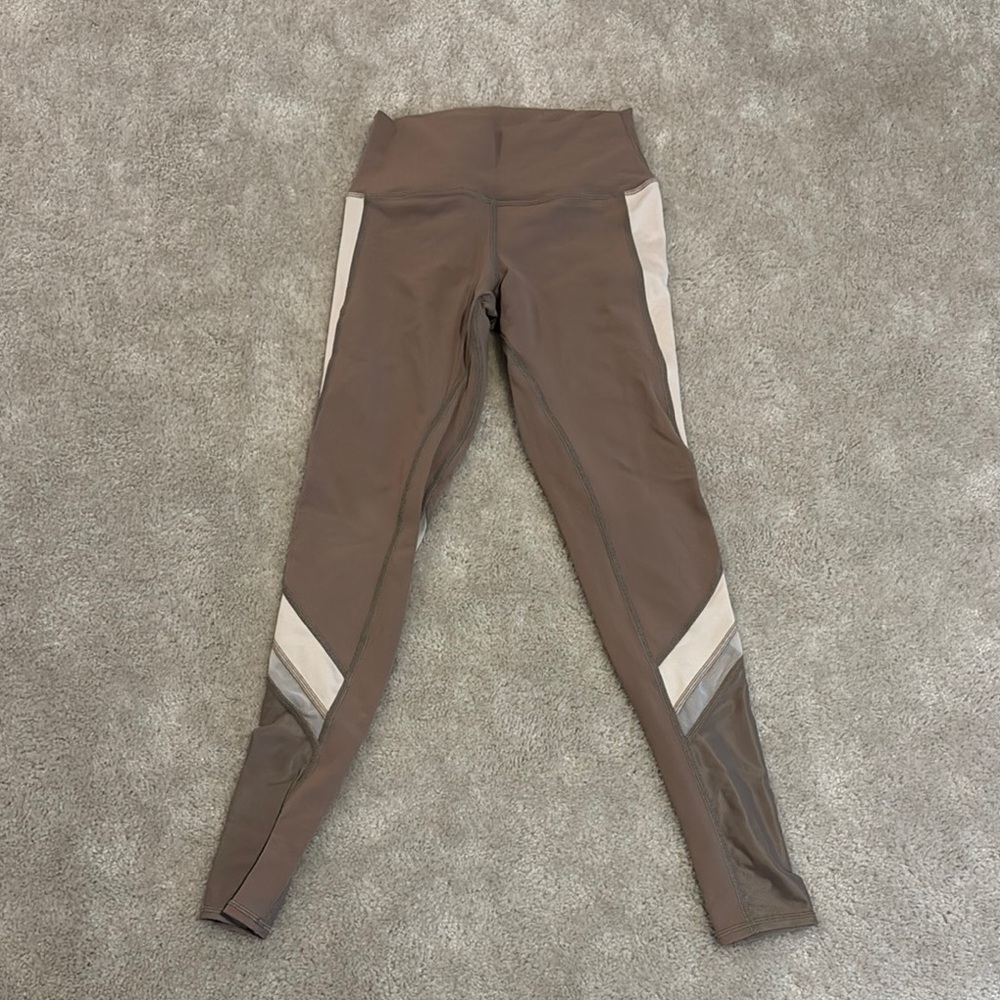 Alo Yoga Brown and Beige High-Waisted Leggings